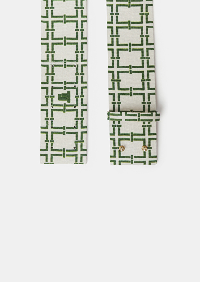Ceinture Laurenécrue à motif graphique vert