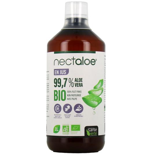 Santé verte Nectaloe Jus à boire 99,7% d'Aloe Vera