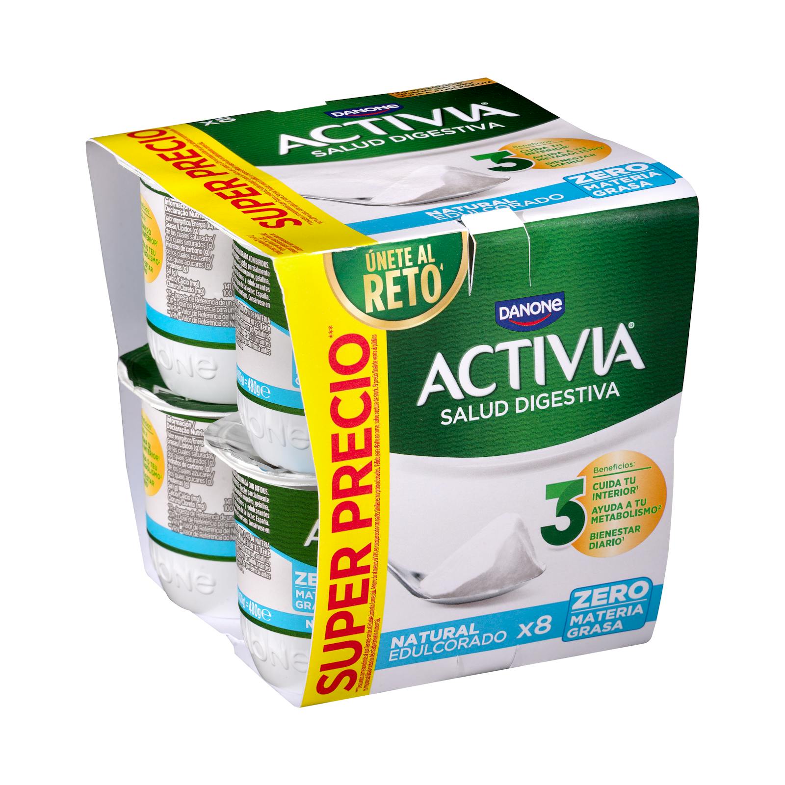 Bifidus écrémé naturel sucré Activia zéro mg