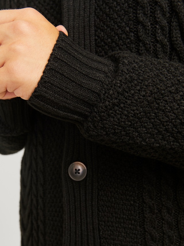 Jack & Jones Strickjacke »JJCRAIG KNIT SHAWL NECK AW24« mit Schalkragen und Zopfmuster