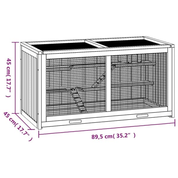 vidaXL Hamsterbur 89,5x45x45 cm heltre gran