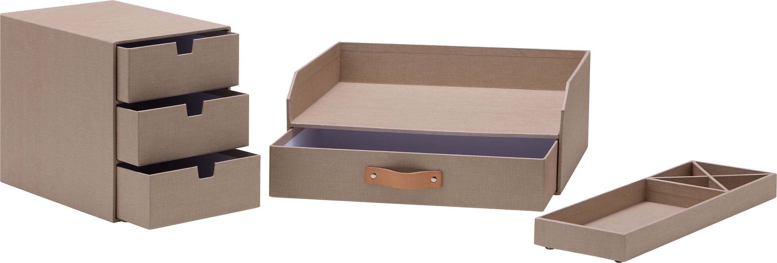 RE-STORE Schubladenbox - Beige / B: 16.0 cm x T: 25.0 cm x H: 20.5 cm