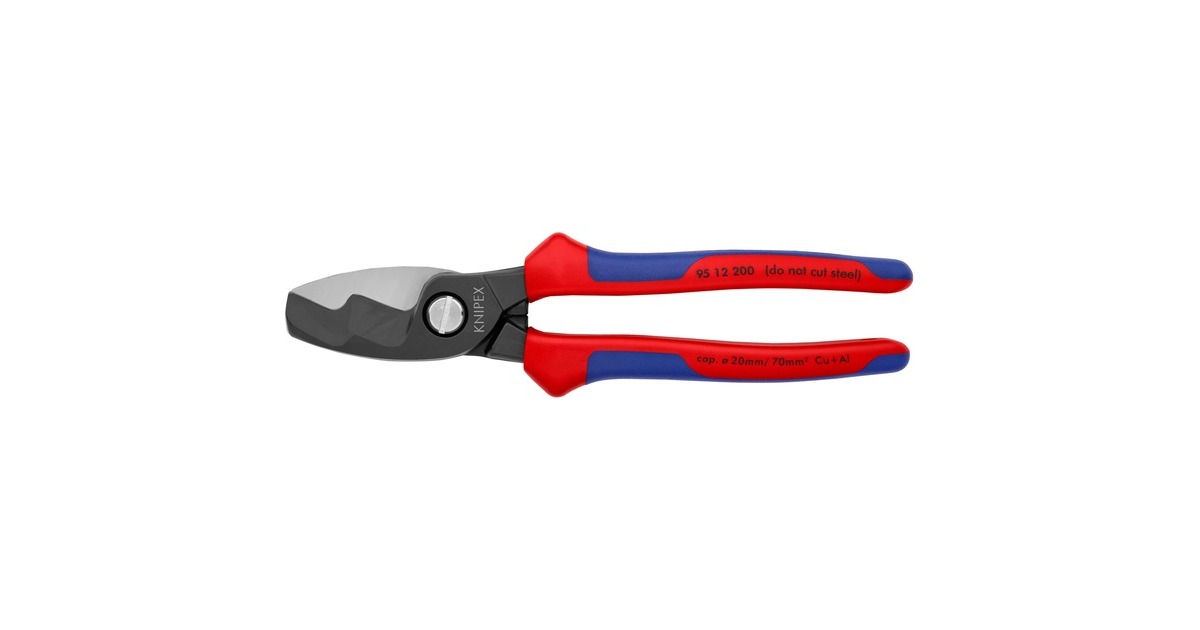KNIPEXKabelschaar met dubbele snijkanten 9512200 kniptang  (Rood/blauw)