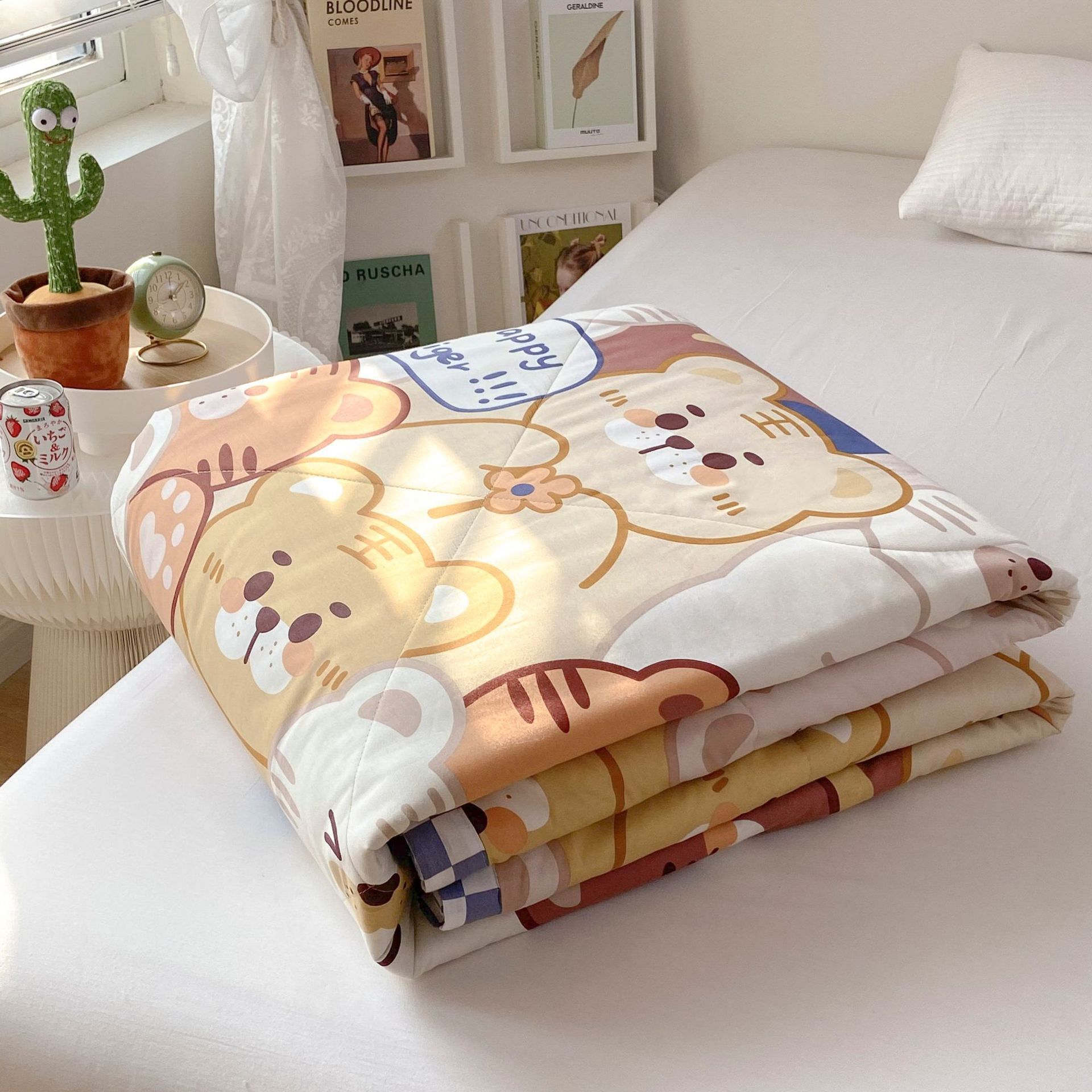 Children Cartoon Summer 100% Pure Cotton Blanket Queen King Size