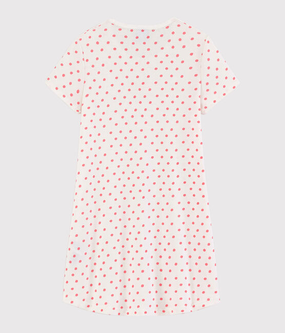 Chemise de nuit à pois roses petite fille en coton