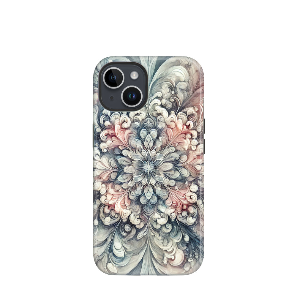 iPhone 14 Hybrid (Kunststoff / Gummi) Hülle Aquarell Mandala - Rosegold