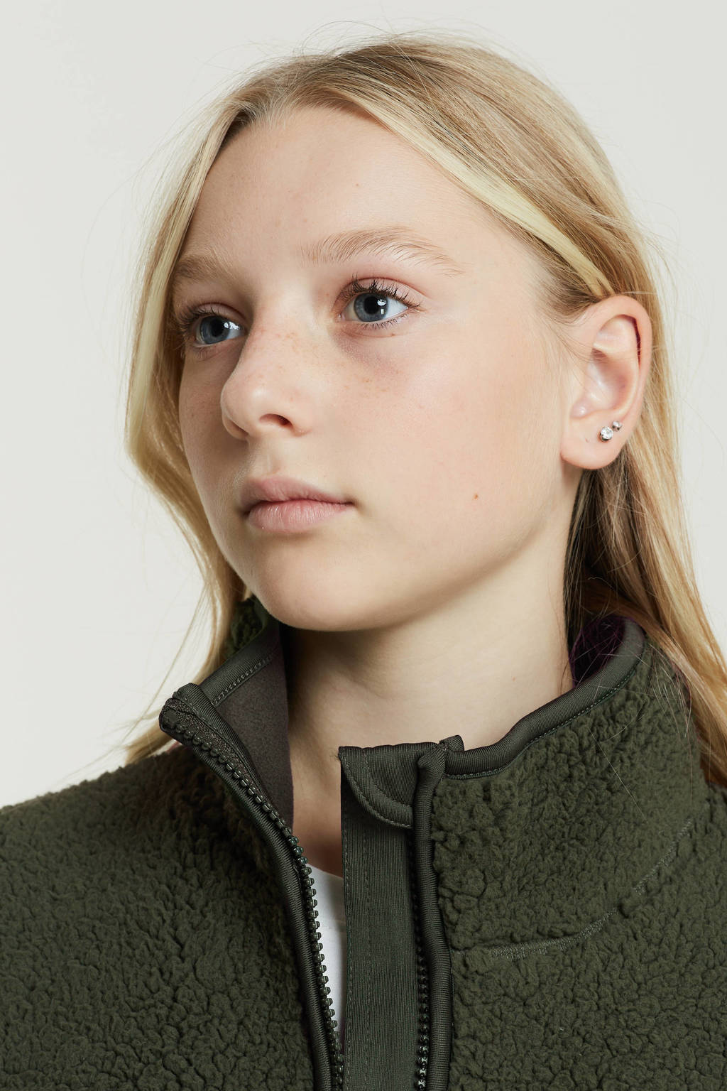 anytime teddy fleece vest khaki