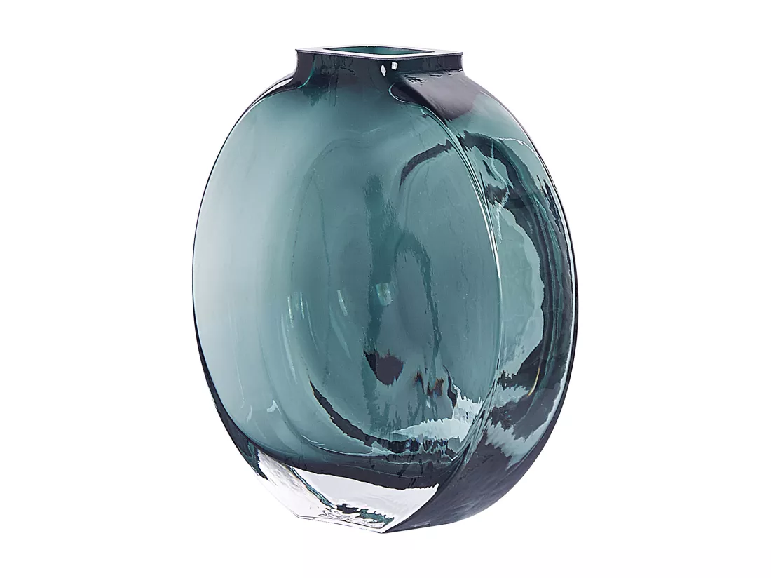Vase à fleurs KAPELI Verre 15 cm Turquoise
