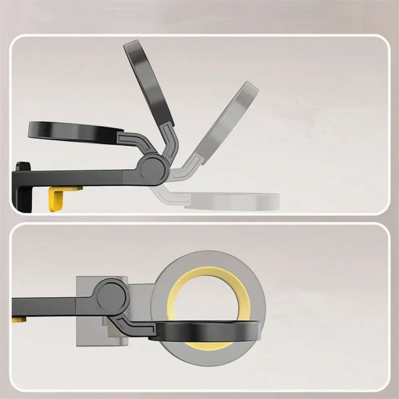 Universal Magnetische Faltbare Smartphone Halterung für Reisen im Flugzeug und Zug - Schwarz