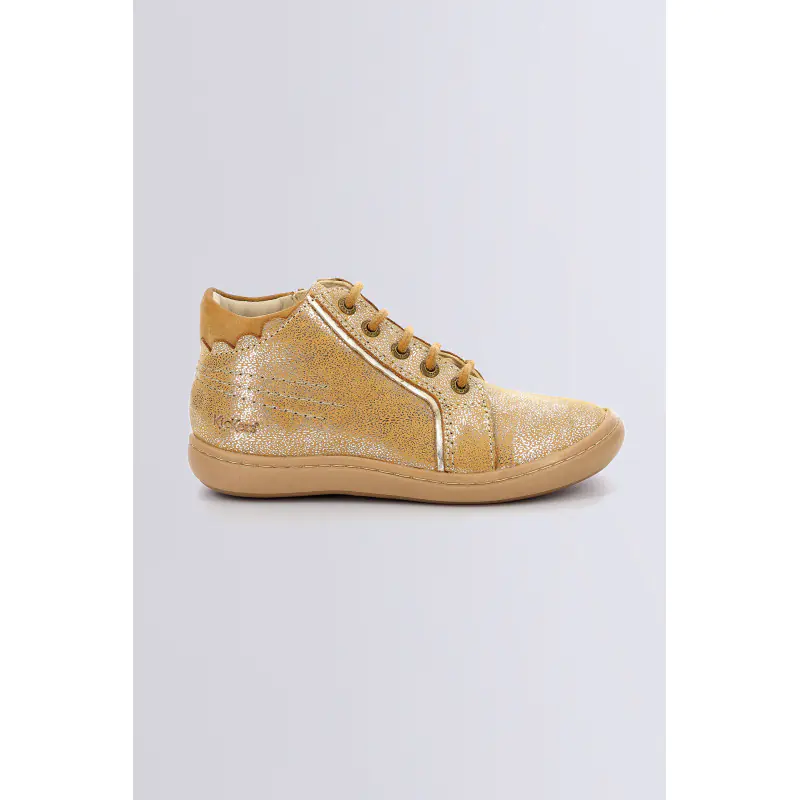 KICKPINNS BEIGE METALLISE BOTTINES Cuir  Fille