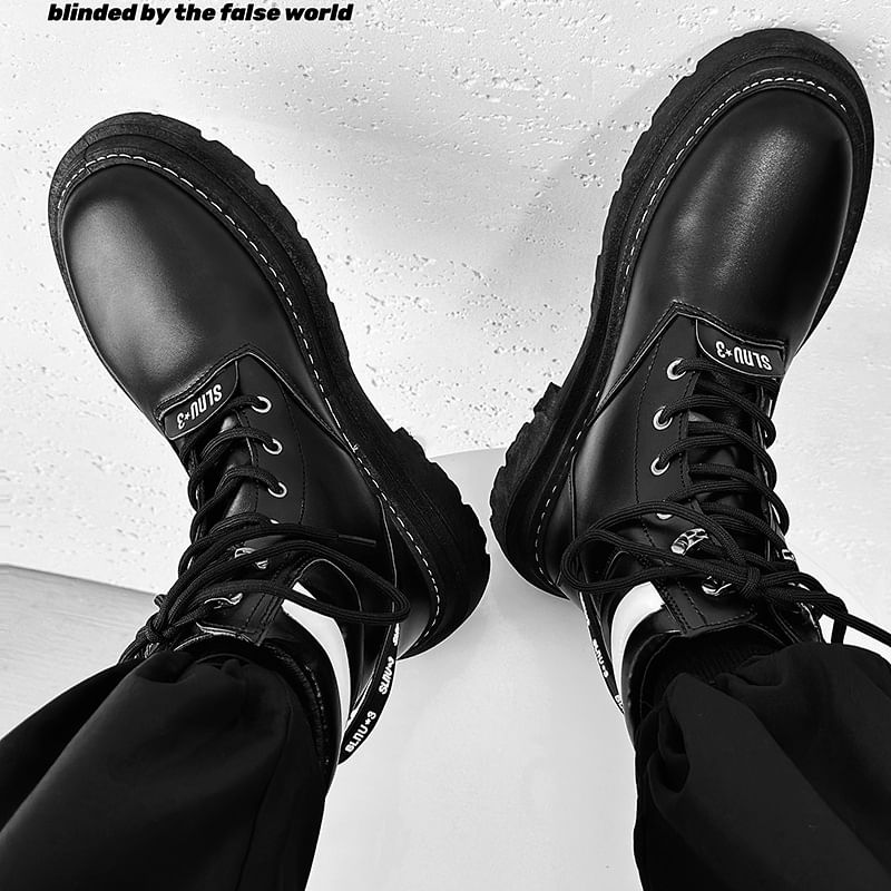 Tanzanite - Veterschoenen met plateauzool