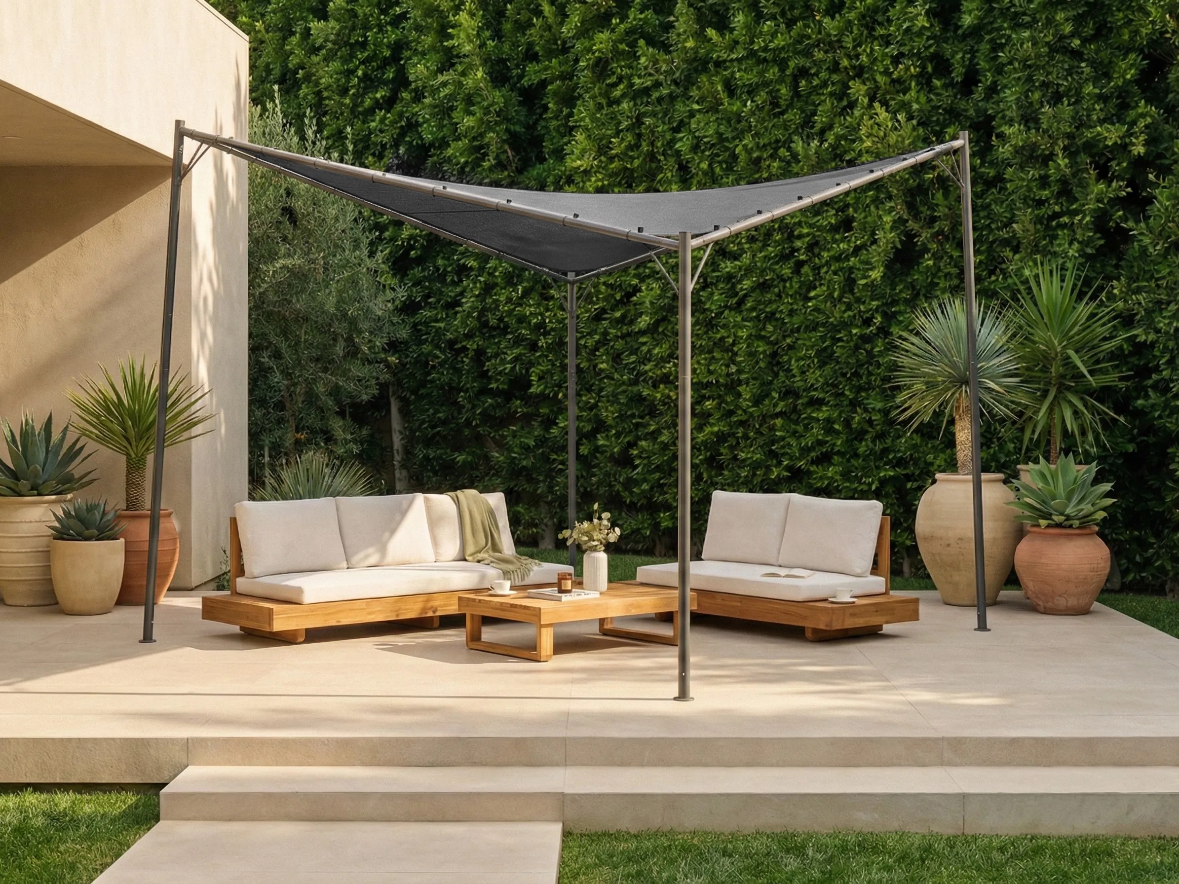 Paviljoen AVENTINE Metaal 300 cm 300 cm Donkergrijs