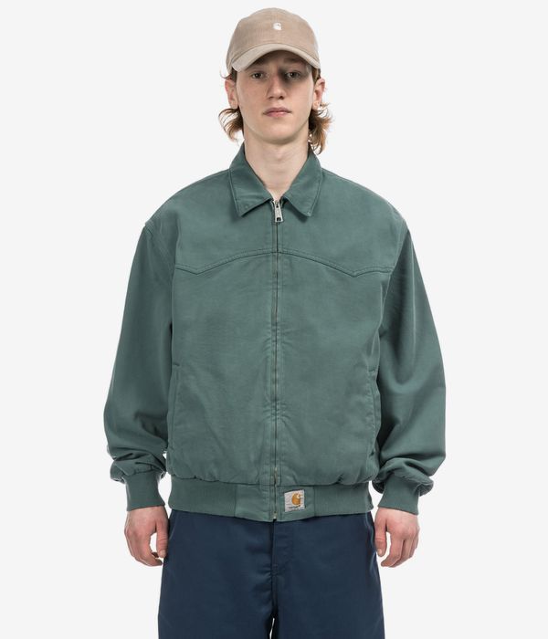 Carhartt WIP OG Santa Fe Dewey Jacke (silver pine garment dyed) online kaufen | skatedeluxe