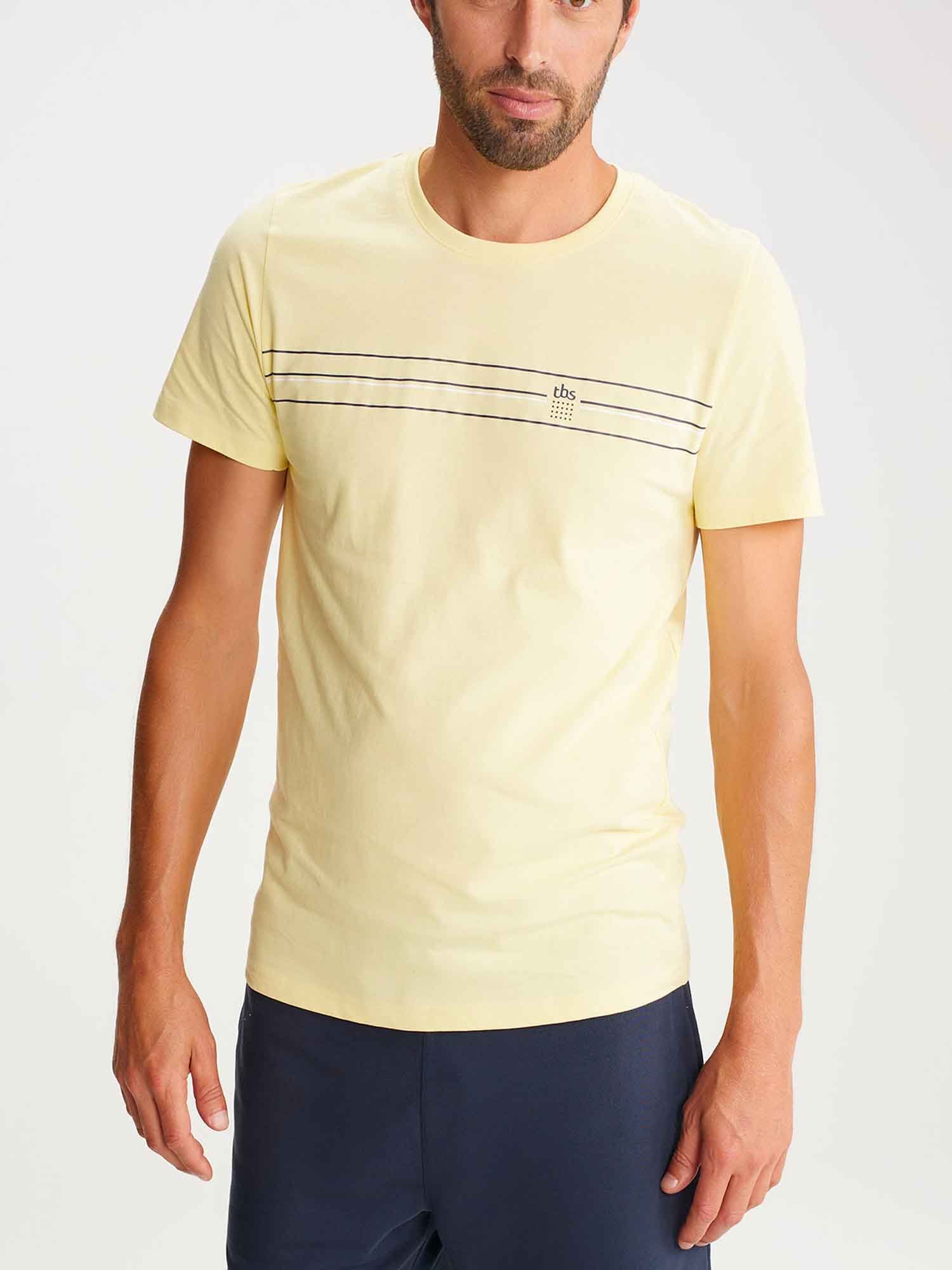 Tee Shirt Homme Manches Courtes Jaune
