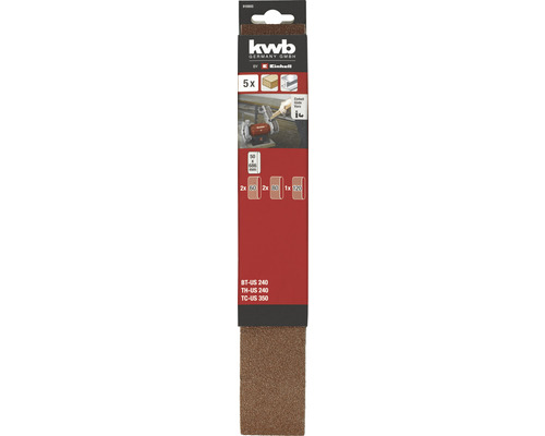 Schuurband voor Einhell bandschuurmachine, korrel 60 80 120 ongeperforeerd, 5 stuks