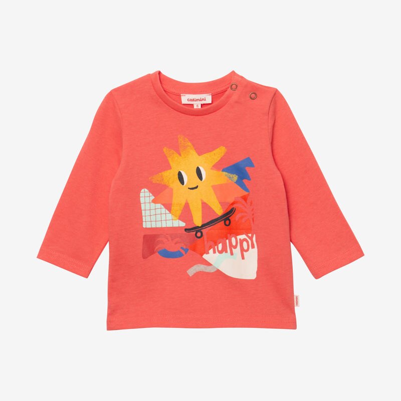 T-shirt bébé garçon visuel étoile-skate orange Catimini Orange