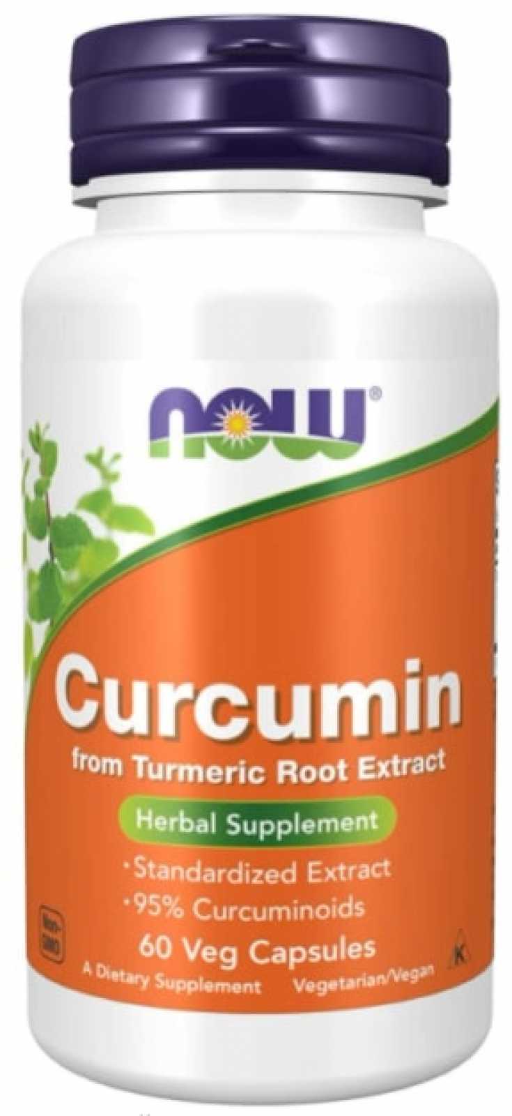 Cápsulas vegetais de curcumina NOW Foods, 60 unidades