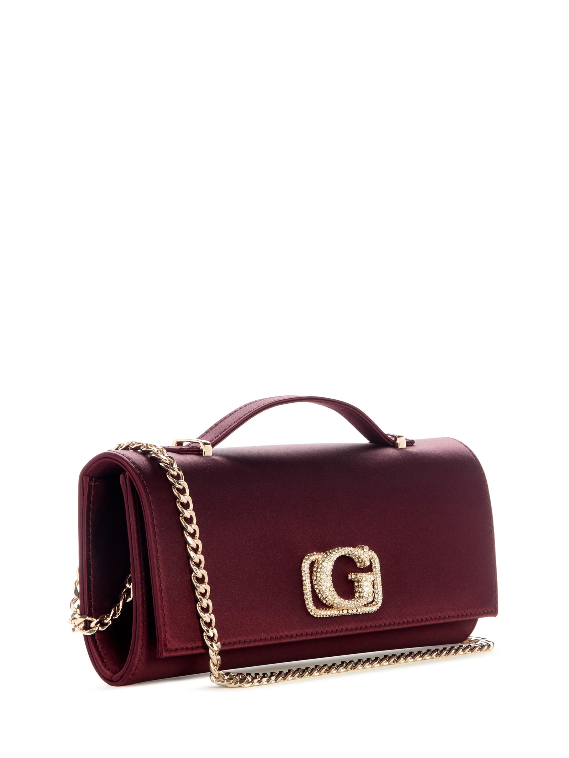 Clutch Zalina de cetim com alça superior