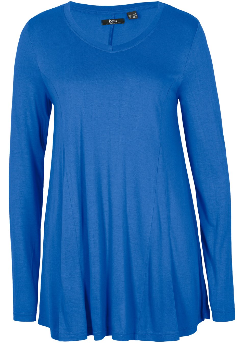 T-shirt à manches longues en viscose avec base évasée
