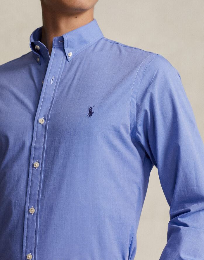 Polo Ralph Lauren Slim Fit Stretch Poplin Shirt Blue