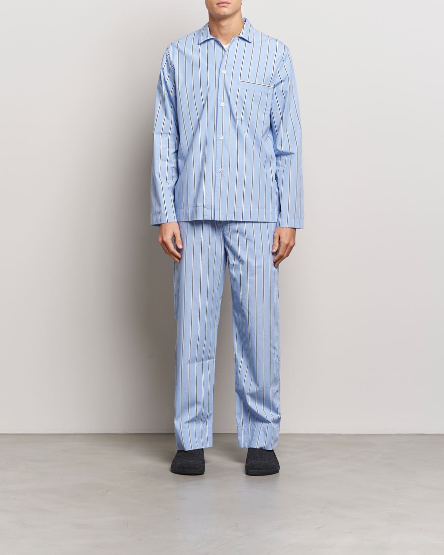 Tekla Poplin Pyjama Shirt Basset Stripes