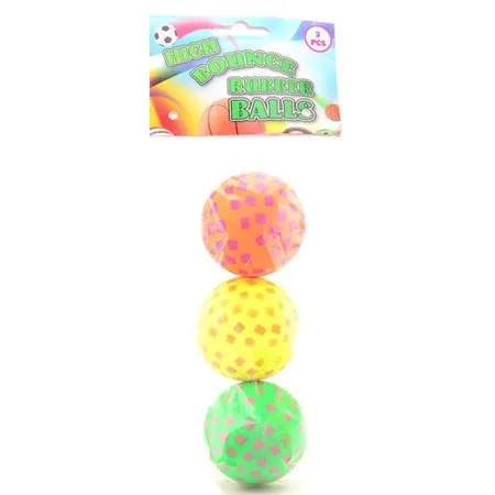 Johntoy Gummi Bälle 6,5cm, 3 Stück im Beutel