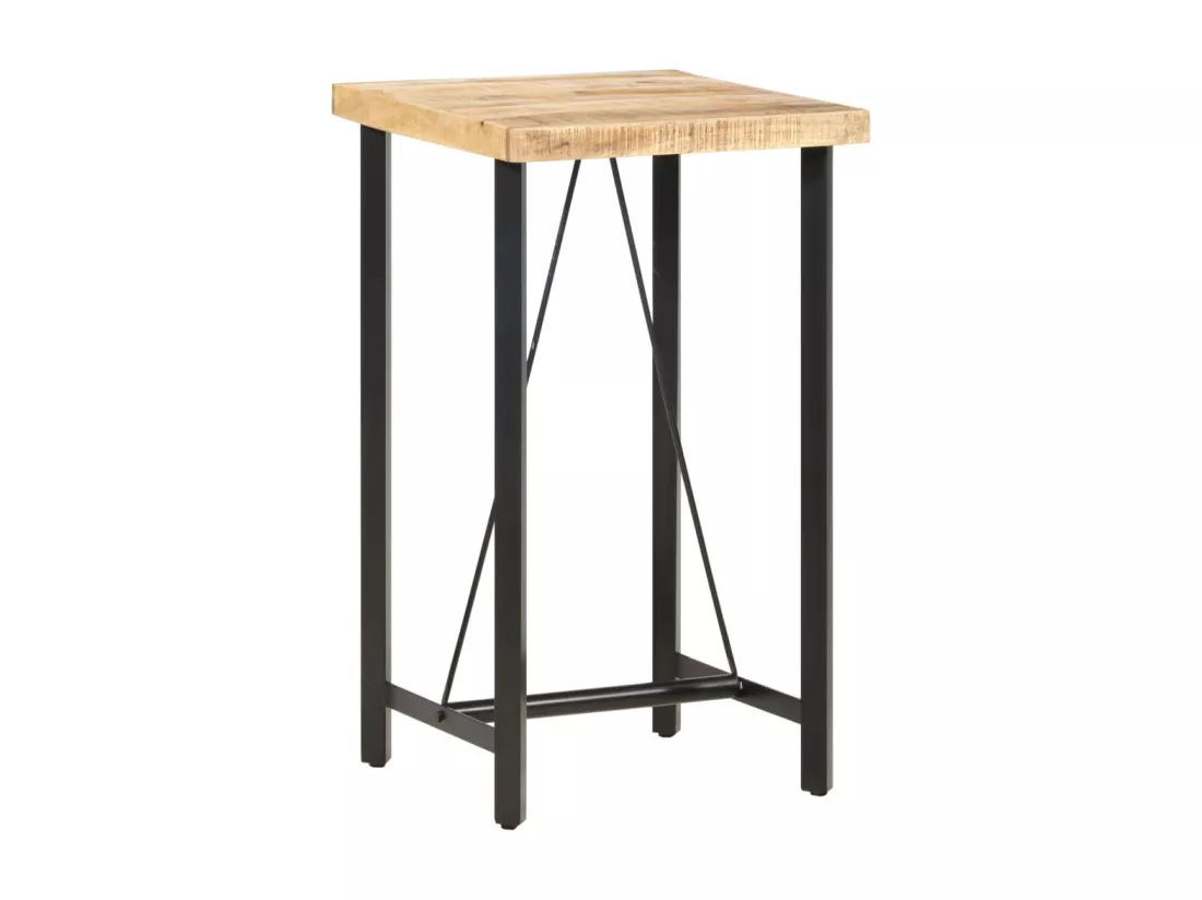 Table de bar 60x60x107 cm Bois de manguier brut