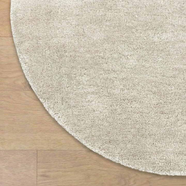 Rond wollen vloerkleed - Leone Creme