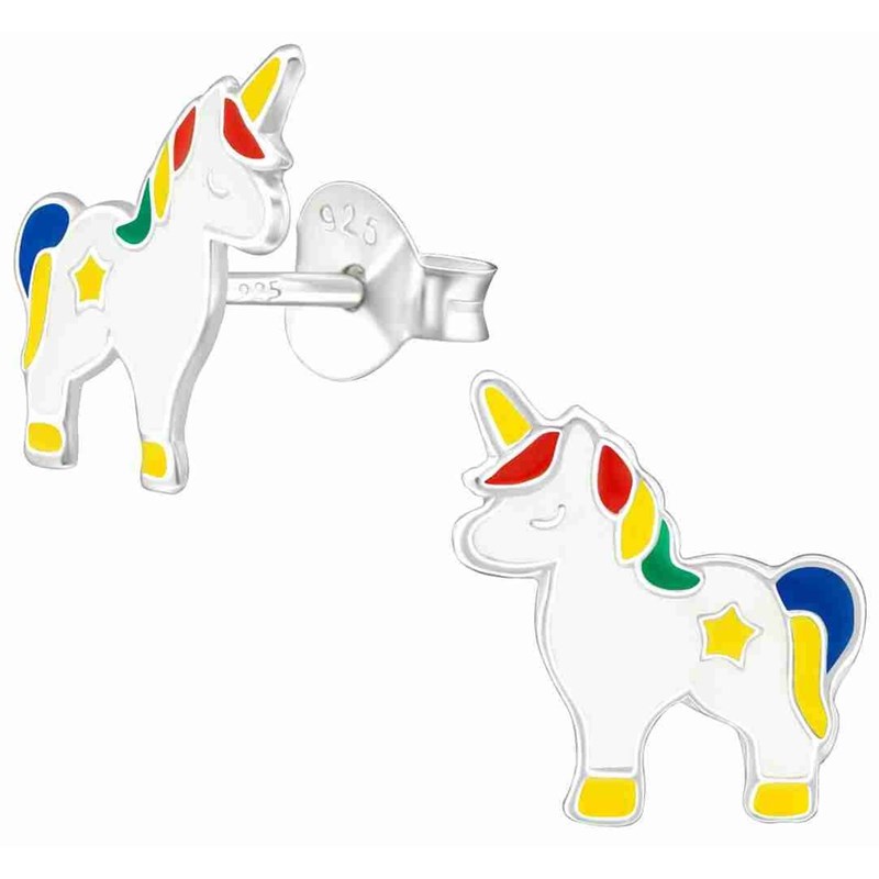 Boucle d'oreille licorne en argent 925/1000