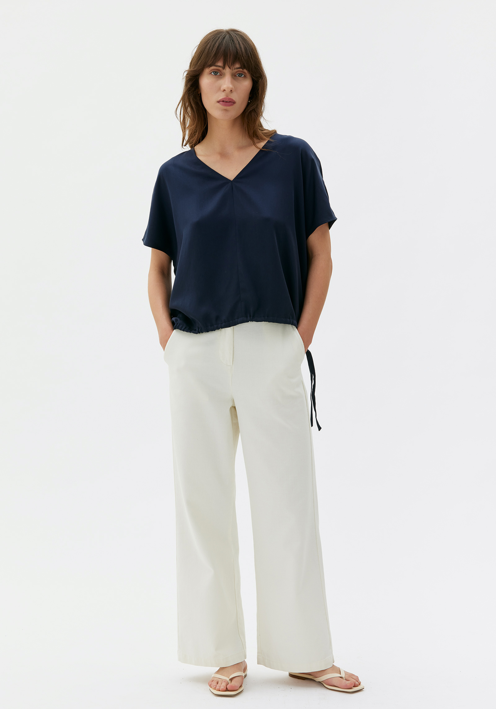 Maska Satin-Bluse Mare Tencel Deep Night Blue