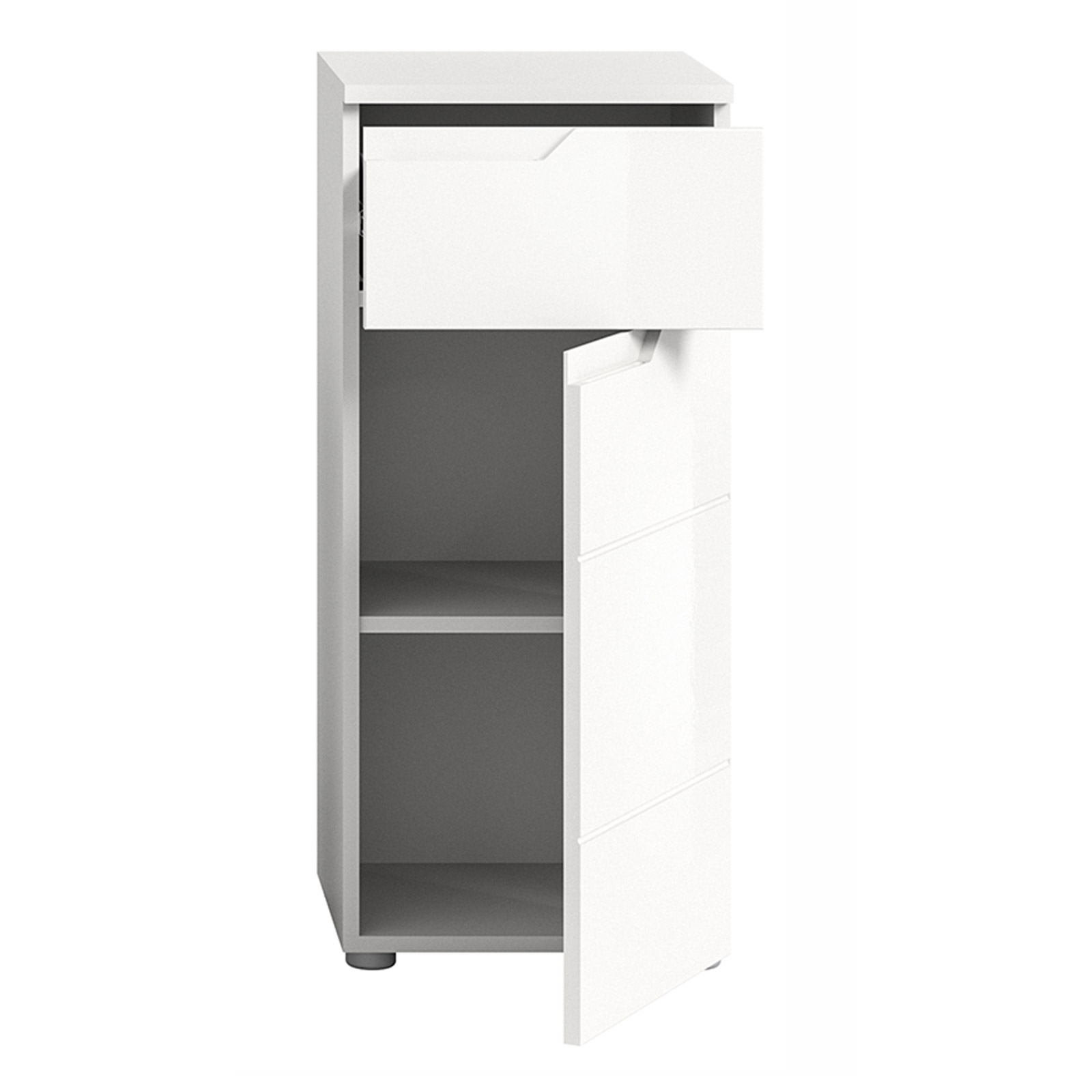Unterschrank HILTON - weiß Hochglanz - 87 cm hoch