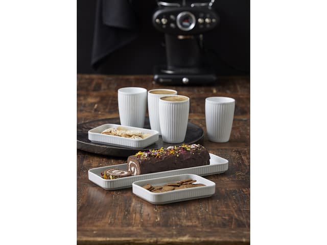 Pillivuyt Plissé Fad rektangulært 36 x 12 cm Hvid