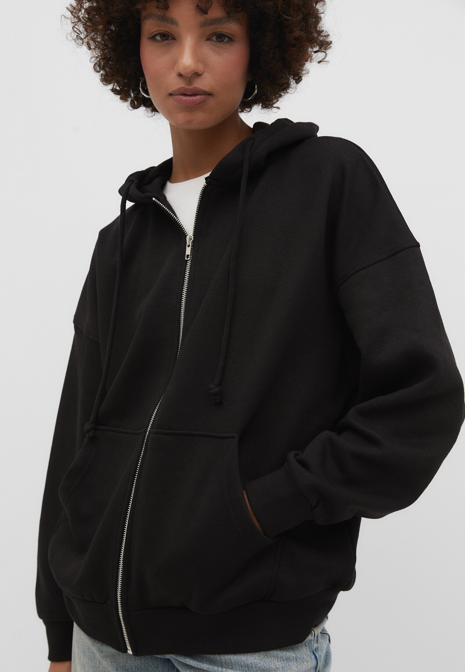 Moletom com zíper oversized