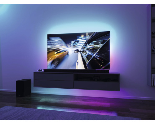 EntertainLED USB LED-strip TV-verlichting 65 inch 2,4 m 4W 144 LED's RGB-kleurverandering + geheugenfunctie + afstandsbediening