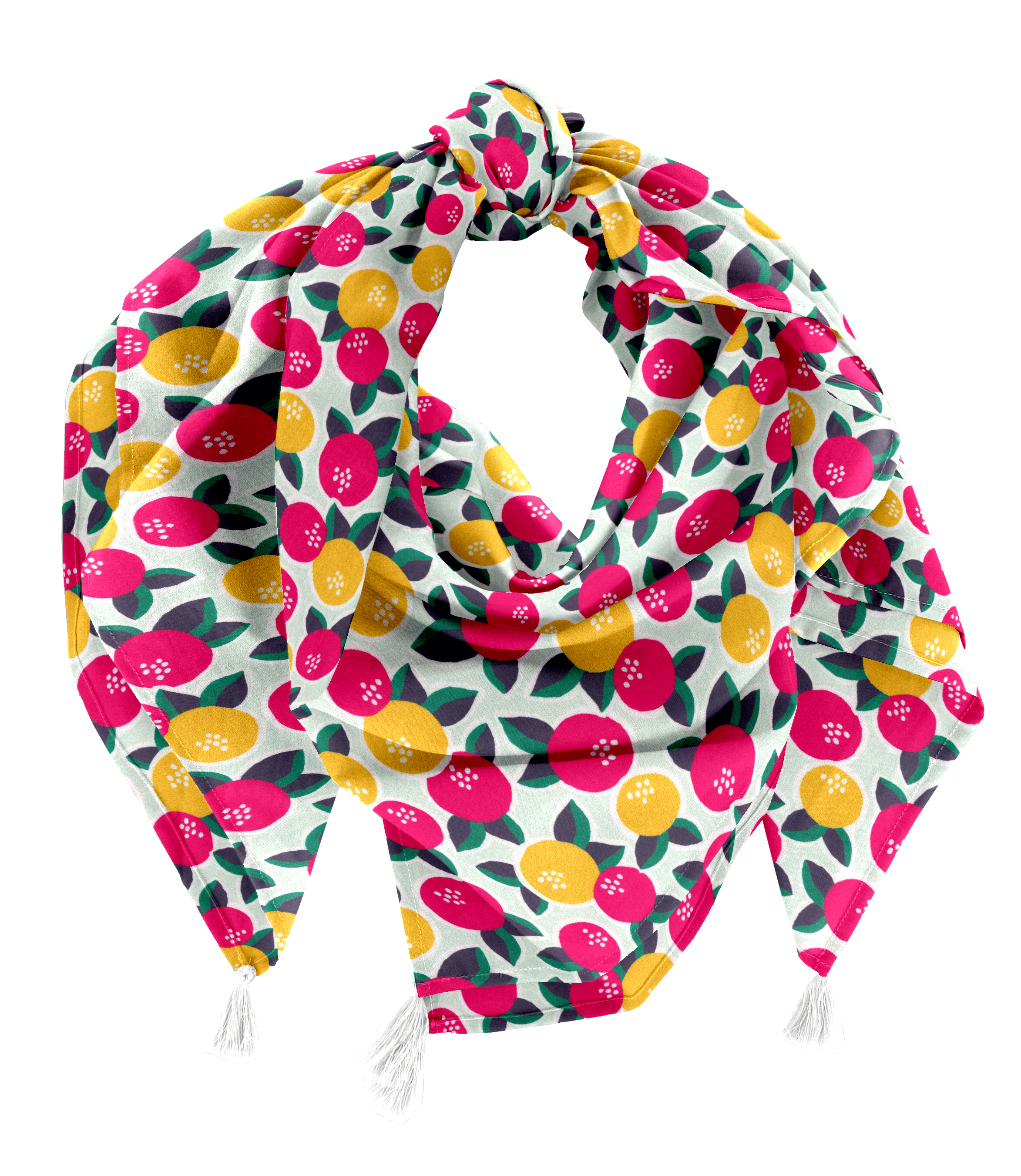 Foulard Pompon Agrumes Pop