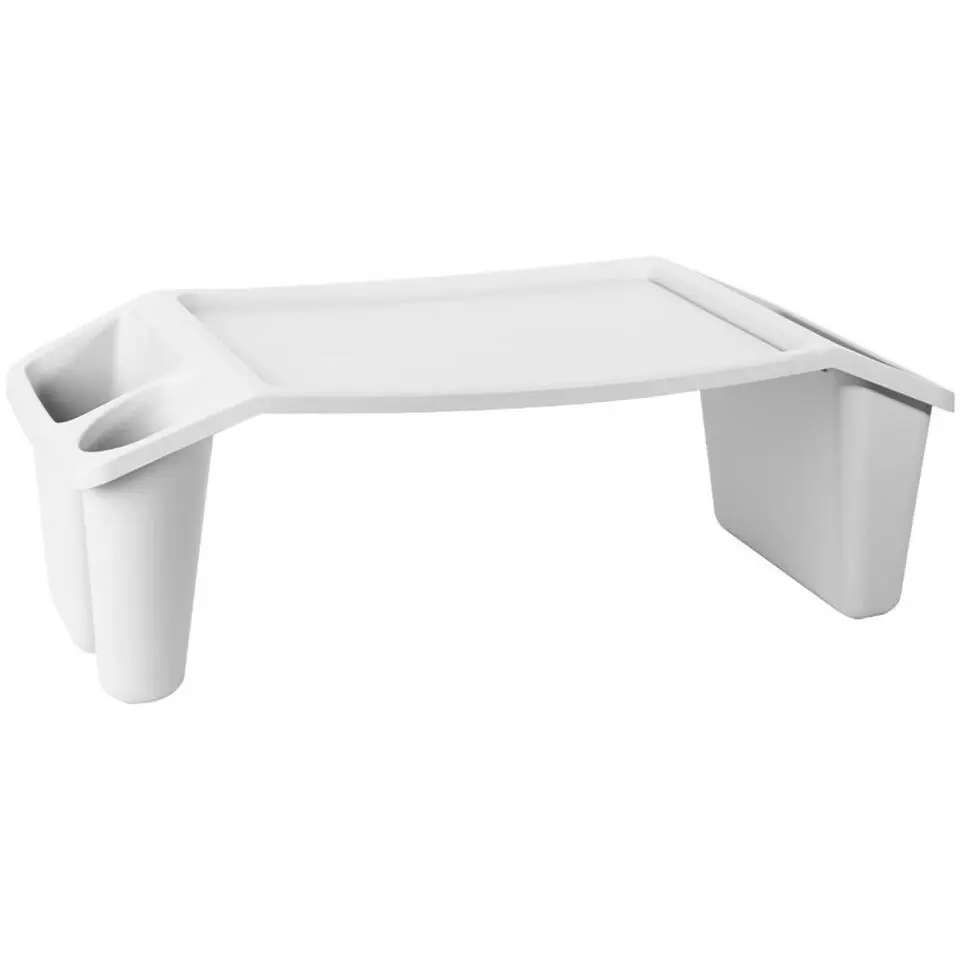 Schoottafel/dienblad - wit - kunststof - 60 x 31 x 20 cm