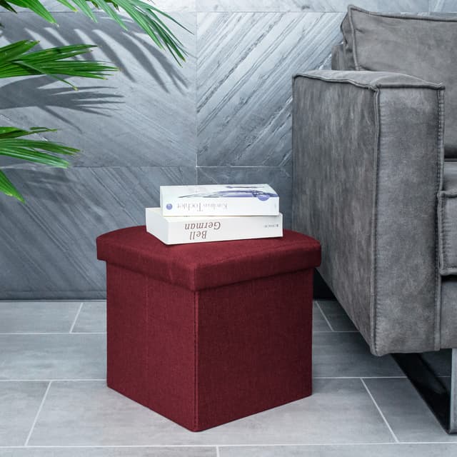 Folde Skammel 30x30x30 cm Taburet (rød)