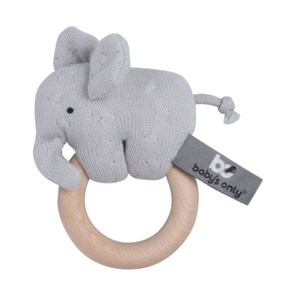 Baby's Only Classic Olifant Houten Rammelaar Stonegreen