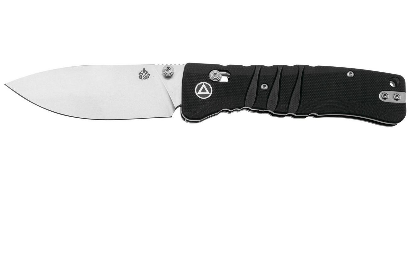 QSP Knife Ripley QS160-A1 Stonewashed 14C28N Black G10, zakmes, Keanu Alfaro design