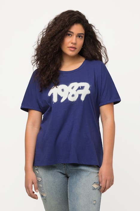 T-Shirt, Spray-Design, Oversized, Rundhals, Halbarm