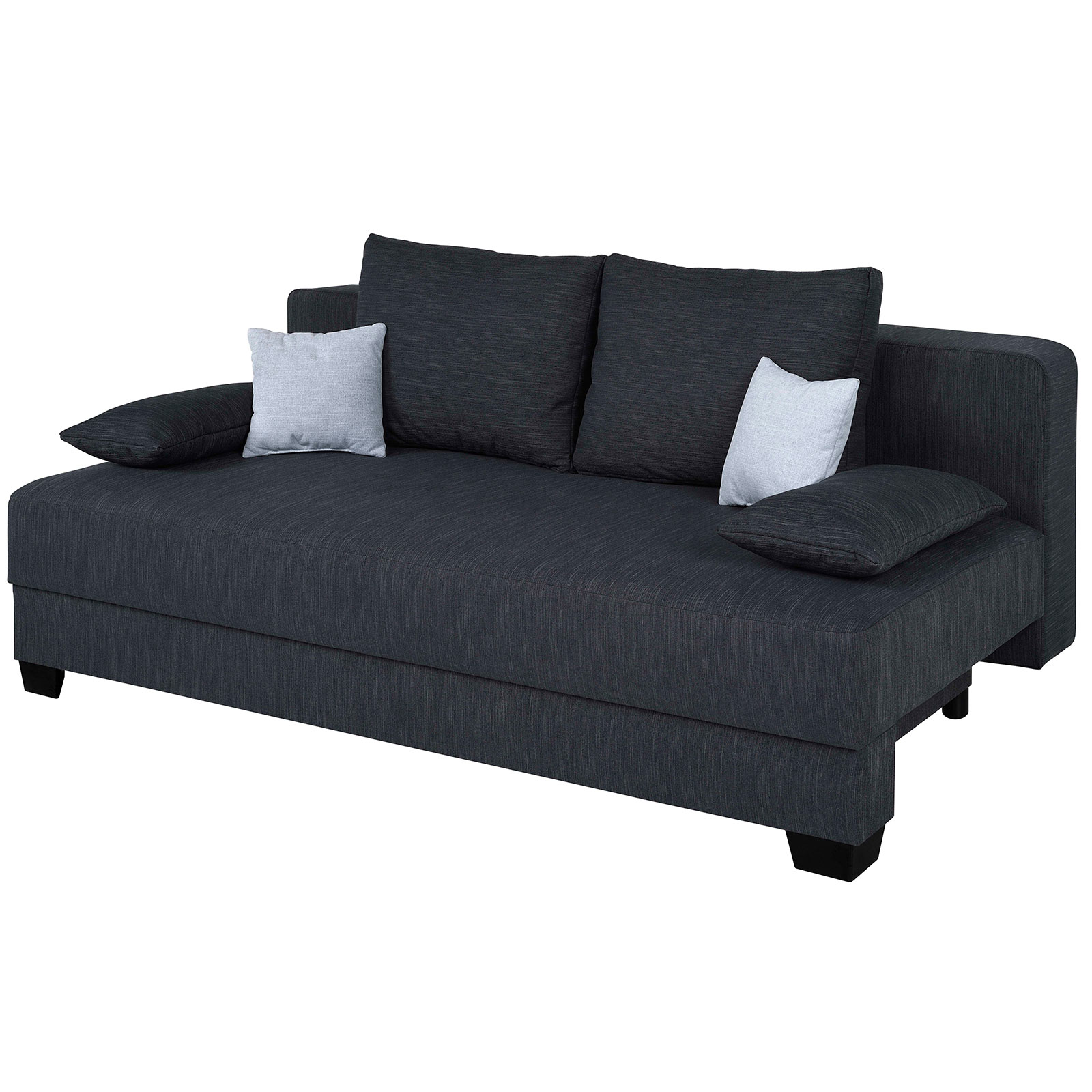 Boxspringsofa - schwarz - Dauerschläfer - mit Staukasten