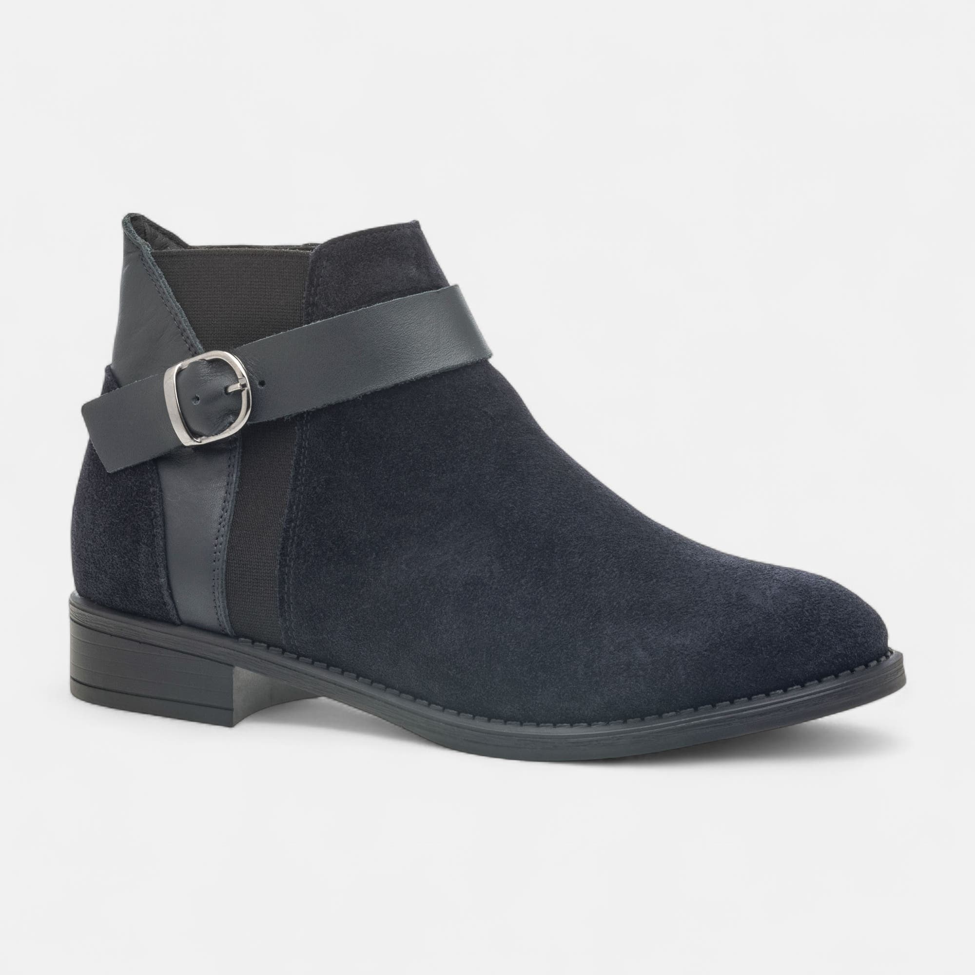 Bottines Femme en cuir bleu marine