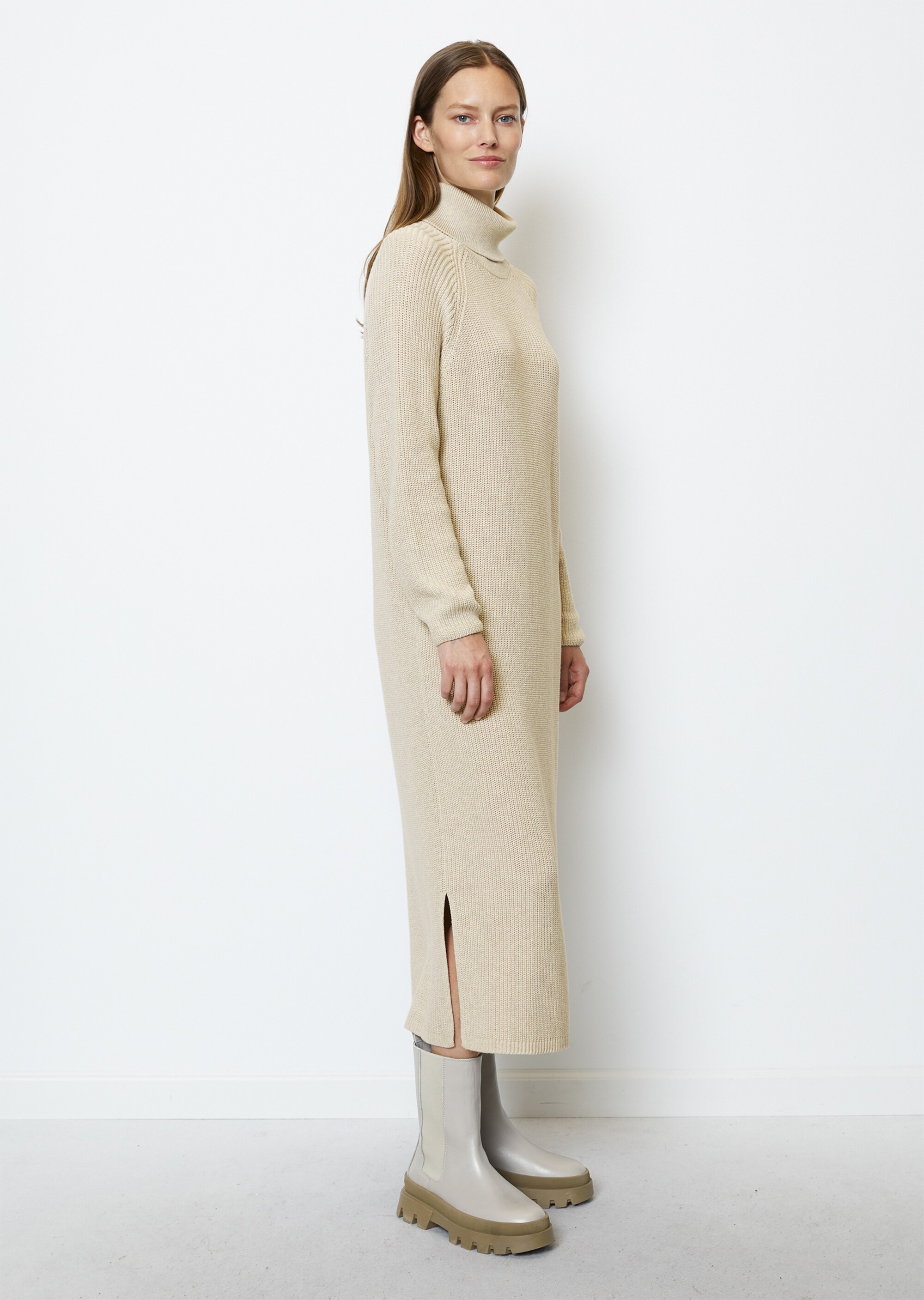 DfC Rollkragen-Strickkleid looseaus Organic Cotton-Garn