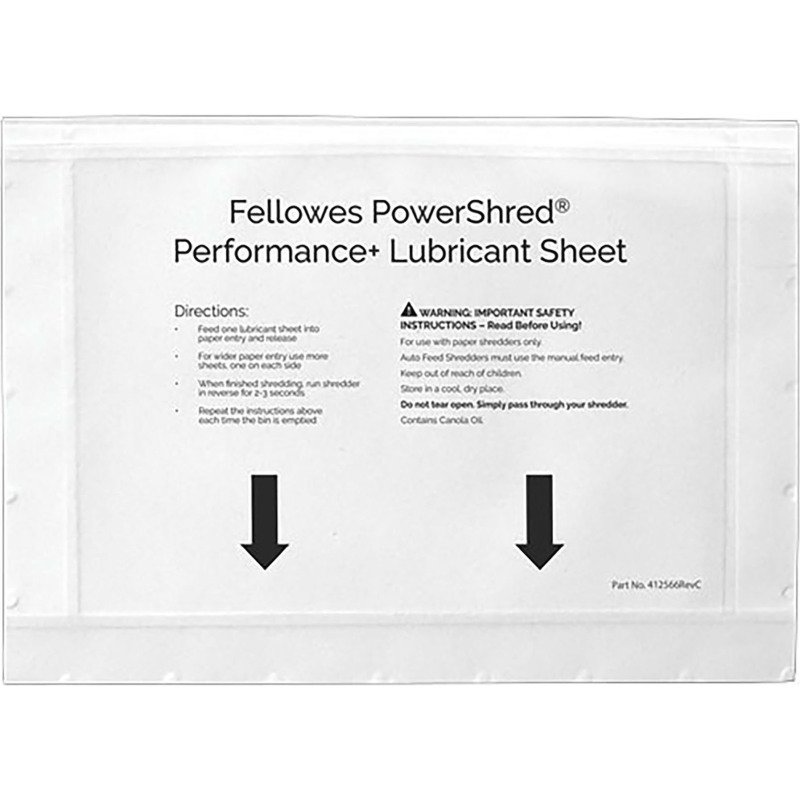 Feuille lubrifiante Fellowes pour destructeur - Paquet de 10