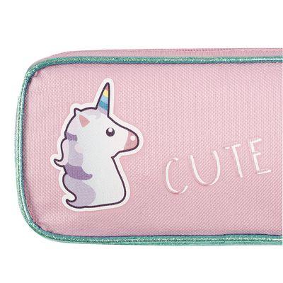 Trousse rectangulaire Bubbles - 2 compartiments - rose - Viquel