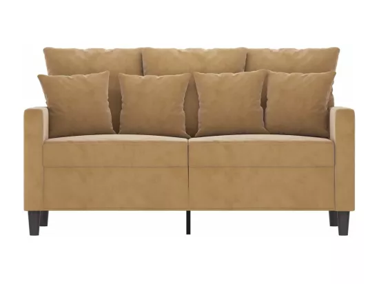 Canapé à 2 places Marron 120 cm Velours