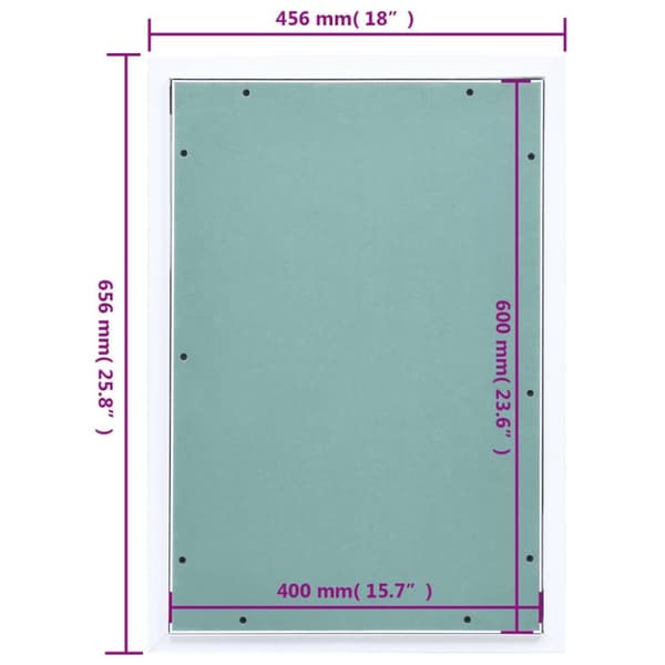 vidaXL Inspeksjonsluke med aluminiumsramme og gipsplate 400x600 mm
