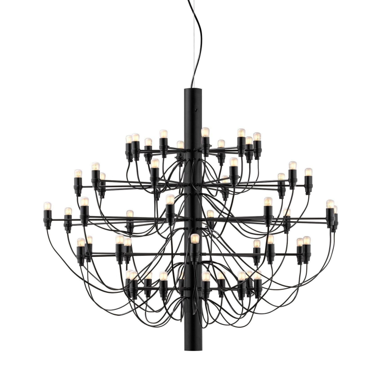 Flos 2097/50 by Gino Sarfatti kroonluchter Ø100 transparant zwart