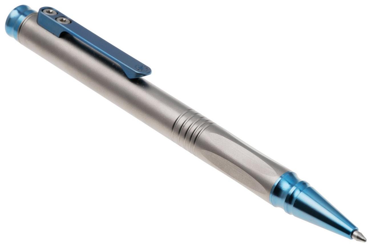 Spartan Blades Grafi Bolt Action Pen, Blue Titanium, everyday carry pen