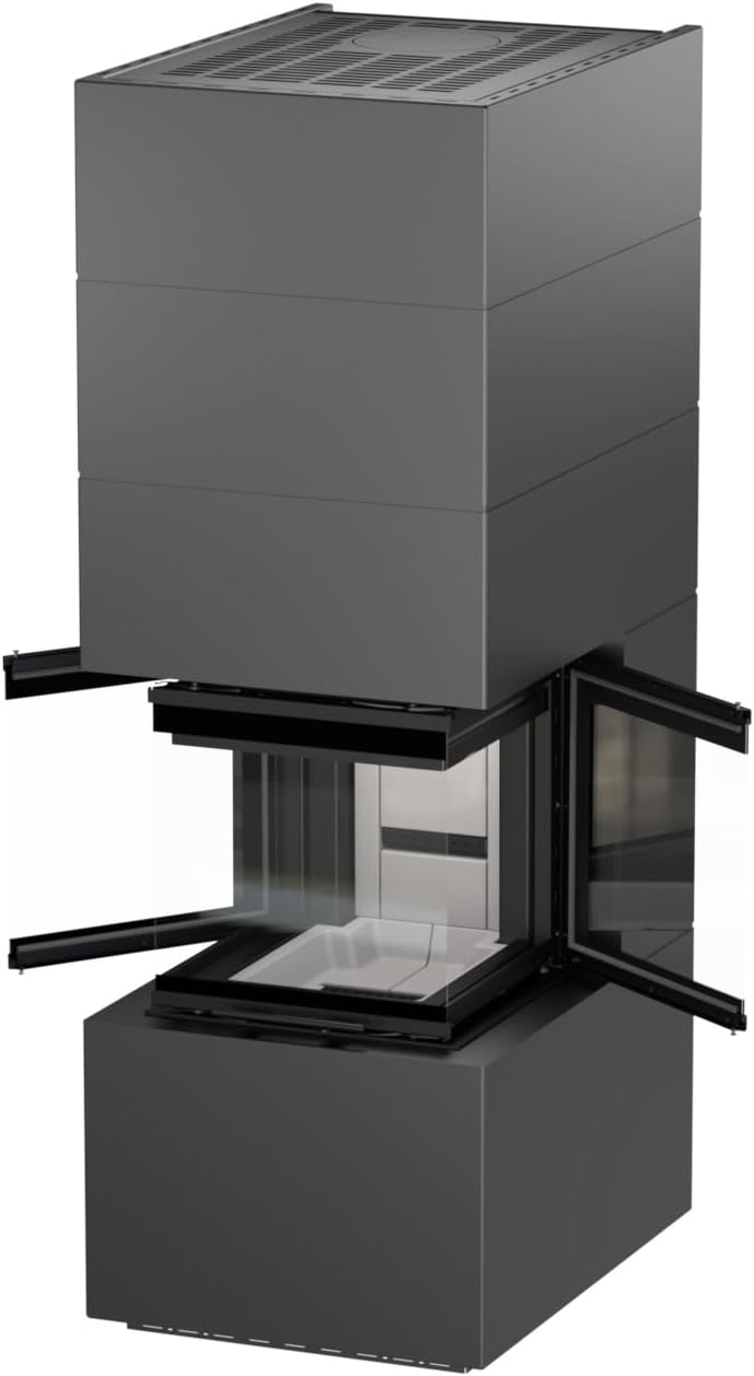 H&M Germany Ready Uh 500/500 STYLE Stahl titan 3-Seitiger Kaminbausatz Stahlverkleidung 11kw hochschiebbar